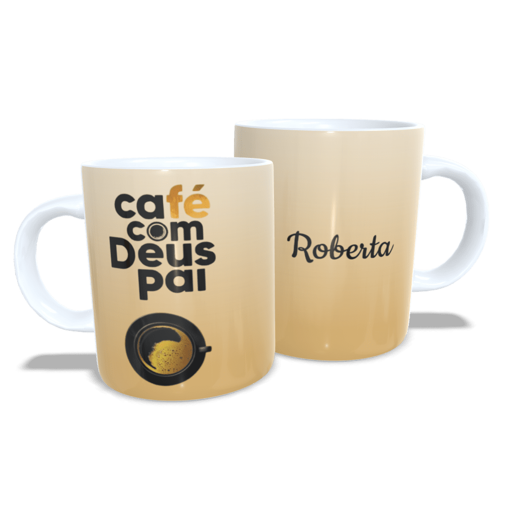 Caneca Café Com Deus Pai